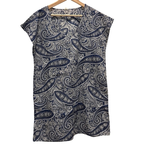 J. Crew Tunic Blouse Paisley Cotton Lagenlook Size Small - Picture 1 of 6